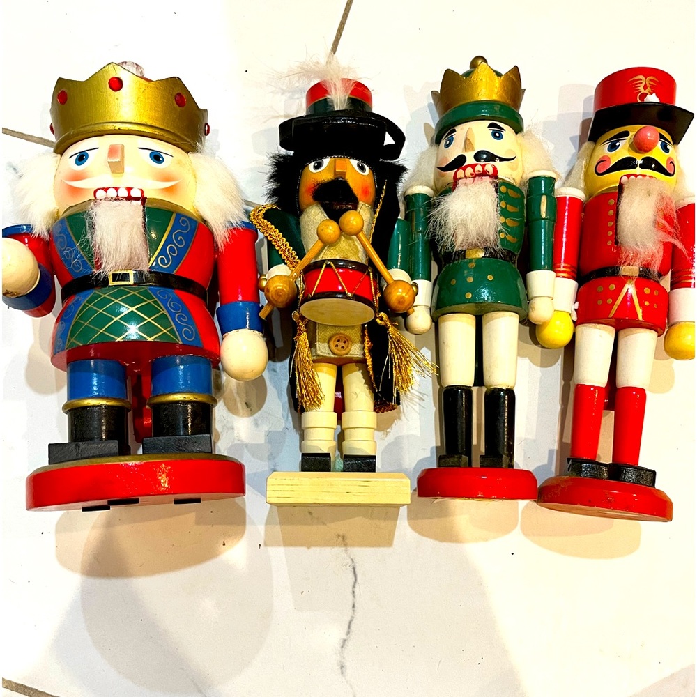 Four 9” Vintage Nutcrackers